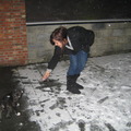 honden foto sneeuwpret op het balkon 