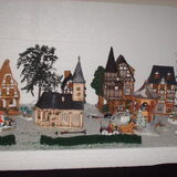 kerstdorpje in opbouw