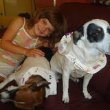 Noa met de honden van mijn ex-schoonmoeder