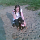 me zusje en angel aan het water