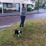 Op t grasveldje de 1e dag dat ze er was