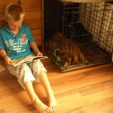 Tygo leest Guus voor....