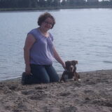 op het strand