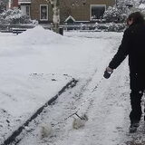 onze eerste sneeuw wandeling