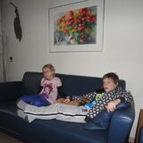 Jim en Gwen met de bordertjes