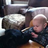 met m'n zoontje v 9mnd