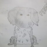 Fenna van Maks getekend maar er staan waterdruppels op omdat ik net het…