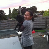 ik en spike in de zomer in de avond