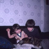 (foto 1973) Teddy ??? teef... met broer en zus