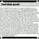 Met SPOED goed thuis gezocht!!