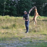 Lekker na een commando heerlijk aan het springen...