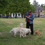 Martin met zijn vrienden, Donut, Max en Boyke.