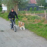 eerste keer met de step. leuk!