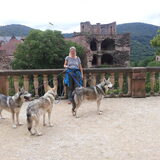 Ons drietal mee op vakantie .( dit is Heidelberg )