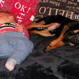 Balou met Lara.