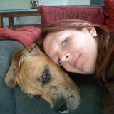 Hier ben ik met ons pupsel Jacko van 4 mnd.