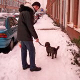 Senna en Rene in de sneeuw
