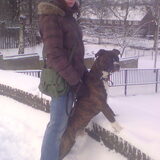 Met Macho in de sneeuw