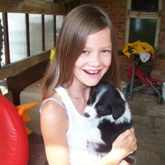 Celine met Pip (6 weken)