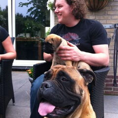 Samen met baasje en mama