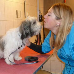 Samen met Marielle op de foto, vlak voor mijn was en knip…