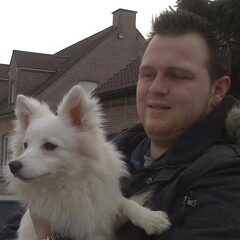 Tommie met mij op de foto, de eerste wandeling samen !