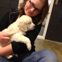 Samen met hulphond in opleiding Aafke