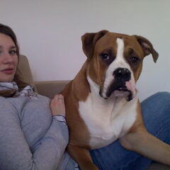 vriendin en hond