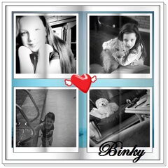 een collage van mij en binky