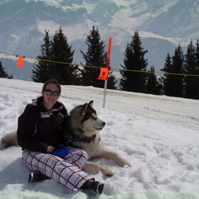 Yaco in de sneeuw