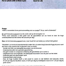 eukanuba's verkoop praatjes