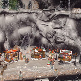 een minikerstmarktje in een grot