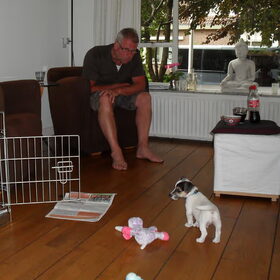 Op bezoek.