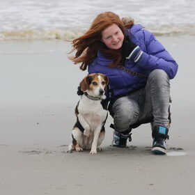 roxy en ik op het strand