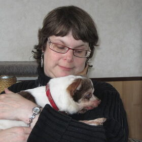 Onze dochter Diana met haar hondje Queeny