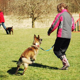 Mika aan het trainen met mijn dochter op 19 maart 2011
