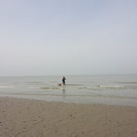 Ik met Kiki in de zee