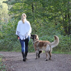 Wandelen in het bos, 11 maanden oud