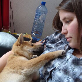 kenai als pup op m'n arm aant slapen ^^