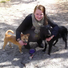 Met Tess en vriendje Bailey