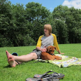 Voor het eerst in een park. In het begin lastig want hij wilde…