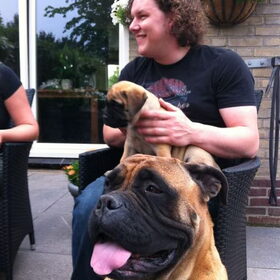 Samen met baasje en mama