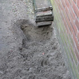 en dit? zwembad aan het graven