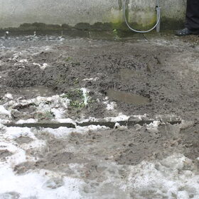 graafwerkzaamheden gaan door, ook in de sneeuw