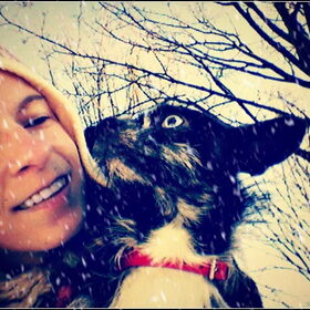 Samen in de sneeuw ik zie voor het eerst sneeuw :)