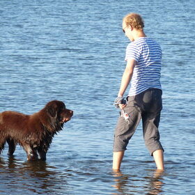 samen met baasje Mick
