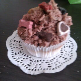 Bananencakejes met vleestopping :p