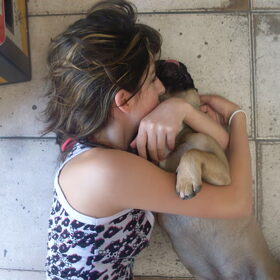 Hondenfoto van Roxanne en het bulletje Cupid :D