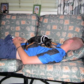 10 augustus 2009, lekker slapen bij Stefan. Voor het eerst met…