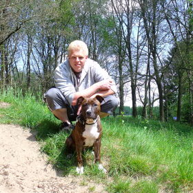 Theo en Bruno in het zand